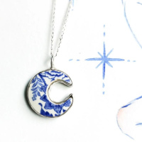 VENDU Lune argent et céramique