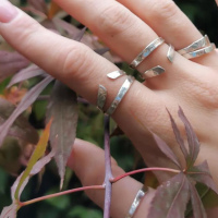 Double bague simple argent